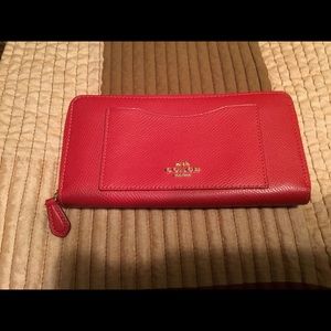 Authentic red Coach Wallet